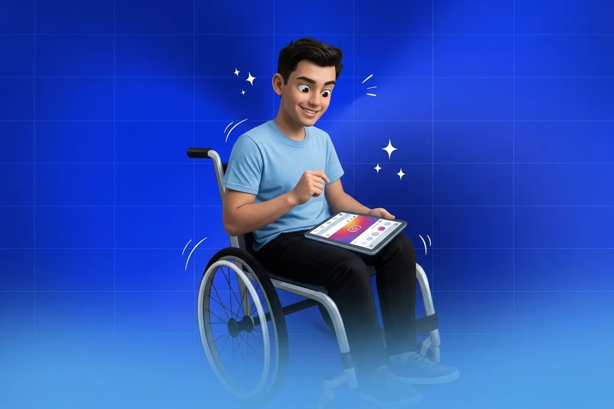 איור אנושי חם של אנשים מגוונים גולשים בנוחות באתר אינטרנט נגיש דרך מחשב וסמארטפון